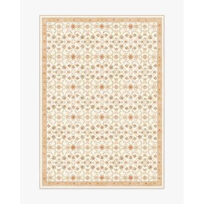 Persian Scroll Cream Flatwoven Rug by Morris & Co. - 150 x 215 cm - Rug + Cushioned Pad System