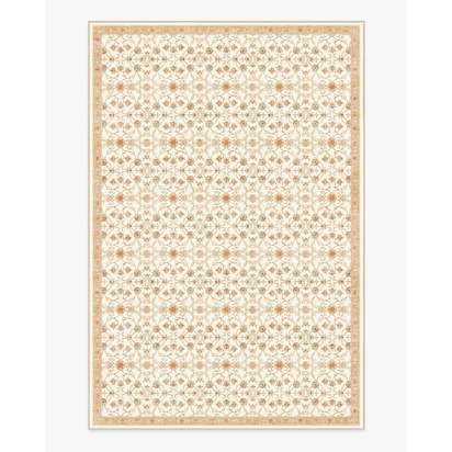 Persian Scroll Cream Flatwoven Rug by Morris & Co. - 185 x 275 cm - Rug + Cushioned Pad System