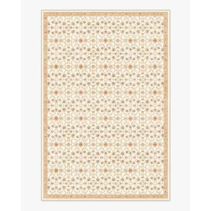Persian Scroll Cream Flatwoven Rug by Morris & Co. - 200 x 290 cm - Rug + Cushioned Pad System