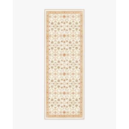 Persian Scroll Cream Flatwoven Rug by Morris & Co. - 200 x 290 cm - Rug + Cushioned Pad System