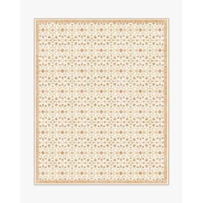 Persian Scroll Cream Flatwoven Rug by Morris & Co. - 245 x 305 cm - Rug + Cushioned Pad System