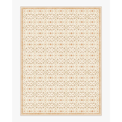 Persian Scroll Cream Flatwoven Rug by Morris & Co. - 275 x 365 cm - Rug + Cushioned Pad System