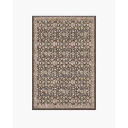 Persian Scroll Dark Wood Flatwoven Rug by Morris & Co. - 120 x 185 cm - Rug + Pad System