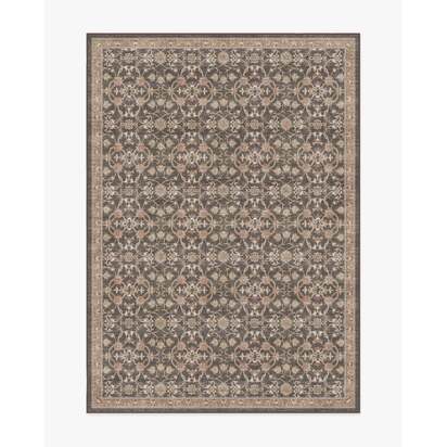 Persian Scroll Dark Wood Flatwoven Rug by Morris & Co. - 150 x 215 cm - Rug + Pad System