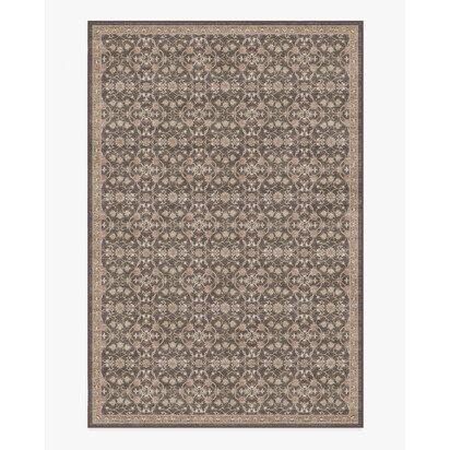 Persian Scroll Dark Wood Flatwoven Rug by Morris & Co. - 200 x 290 cm - Rug + Pad System
