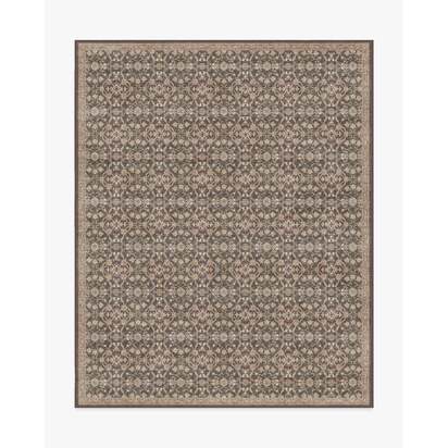 Persian Scroll Dark Wood Flatwoven Rug by Morris & Co. - 245 x 305 cm - Rug + Pad System