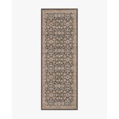 Persian Scroll Dark Wood Flatwoven Rug by Morris & Co. - 245 x 305 cm - Rug + Pad System