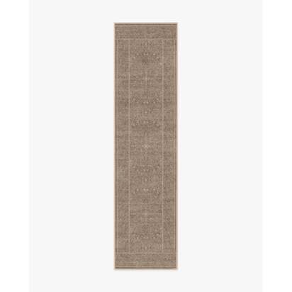 Walthamstow Light Brown Flatwoven Rug by Morris & Co. - 75 x 305 cm - Rug + Cushioned Pad System