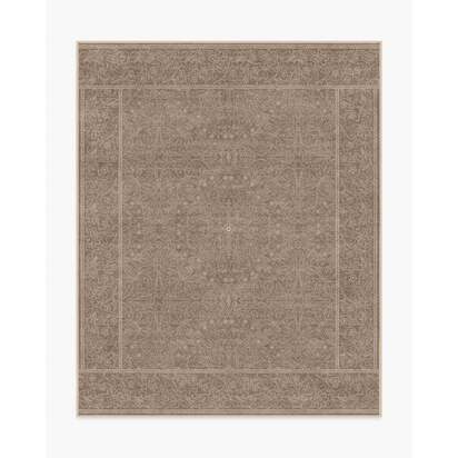 Walthamstow Light Brown Flatwoven Rug by Morris & Co. - 245 x 305 cm - Rug + Cushioned Pad System