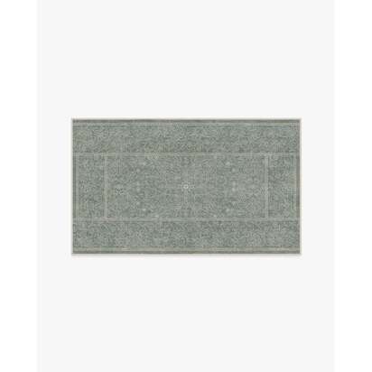 Walthamstow Sage Green Flatwoven Rug by Morris & Co. - 90 x 150 cm - Rug + Pad System