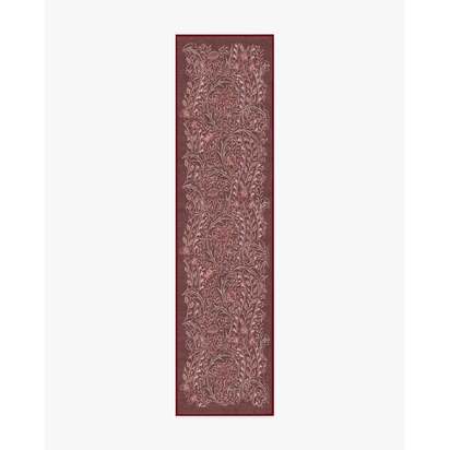 Wild Tulip & Vine Burgundy Flatwoven Rug by Morris & Co. - 75 x 305 cm - Rug + Cushioned Pad System