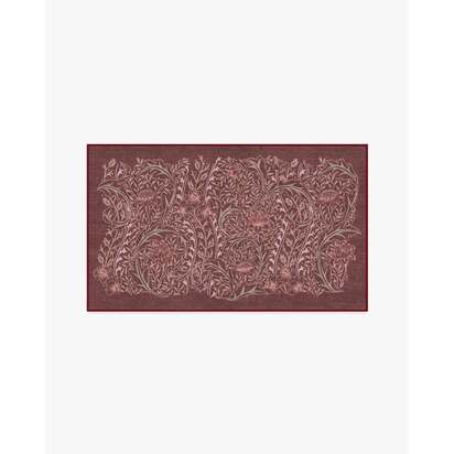 Wild Tulip & Vine Burgundy Flatwoven Rug by Morris & Co. - 90 x 150 cm - Rug + Cushioned Pad System