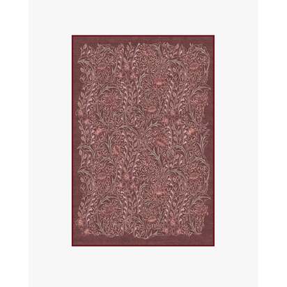 Wild Tulip & Vine Burgundy Flatwoven Rug by Morris & Co. - 120 x 185 cm - Rug + Cushioned Pad System