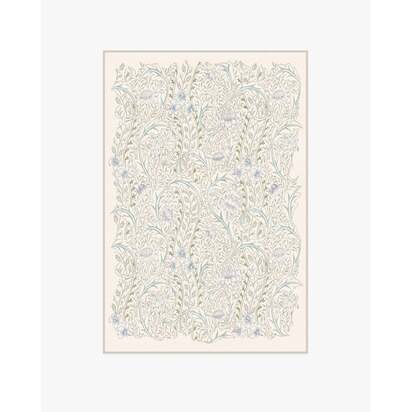 Wild Tulip & Vine Cream Flatwoven Rug by Morris & Co. - 120 x 185 cm - Rug + Cushioned Pad System