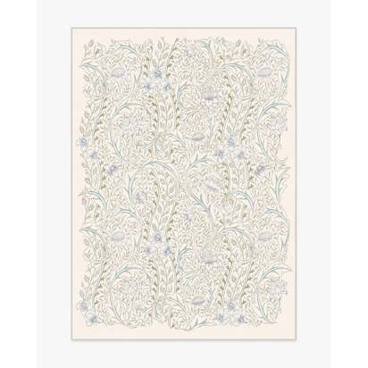 Wild Tulip & Vine Cream Flatwoven Rug by Morris & Co. - 150 x 215 cm - Rug + Cushioned Pad System