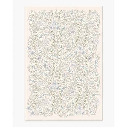 Wild Tulip & Vine Cream Flatwoven Rug by Morris & Co. - 185 x 275 cm - Rug + Cushioned Pad System
