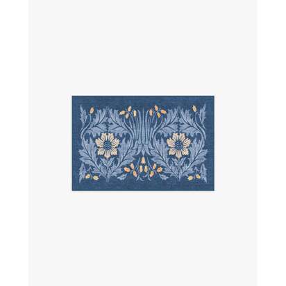 Woodbell & Anemone Navy Rug by Morris & Co. - 60 x 90 cm - All-In-One Rug