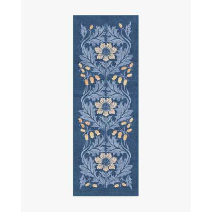 Woodbell & Anemone Navy Rug by Morris & Co. - 75 x 215 cm - All-In-One Rug