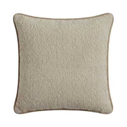 Elsham 45x45cm Scatter Cushion Cover - Light Beige Boucle with Clay Velvet Piping