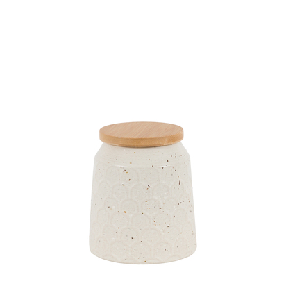 Bibury Speckle Ceramic Jar Natural SMALL