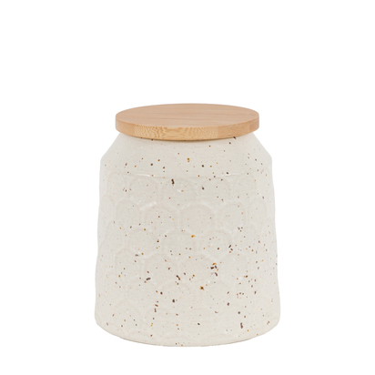 Bibury Speckle Ceramic Jar Natural LARGE