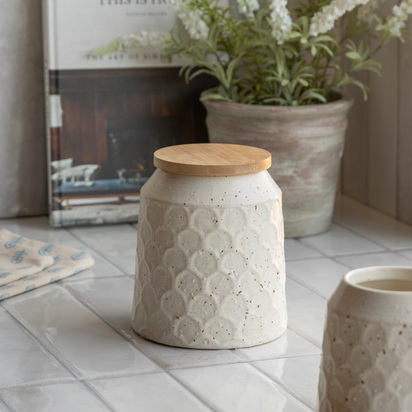Bibury Speckle Ceramic Jar Natural LARGE