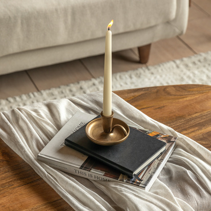 Chelsea Brass Dinner Candle Holder