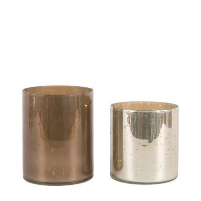 Bellagio Bubble Glass Candle Holder Champagne (2pk)