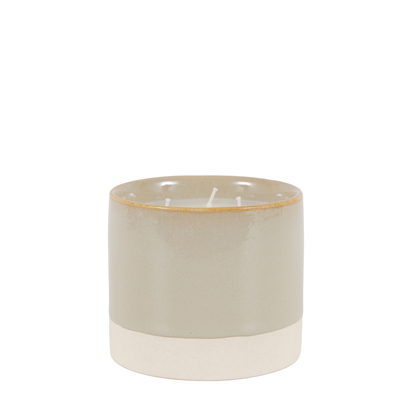 Arezzo Ceramic Glazed 3 Wick Candle Natural