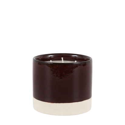 Arezzo Ceramic Glazed 3 Wick Candle Oxblood