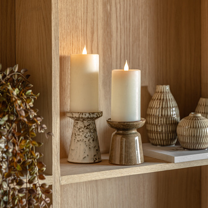 Arezzo Ceramic Glazed Candle Holders (2pk)