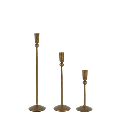 Langley Set of 3 Metal Candle Sticks Gold