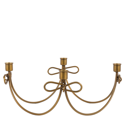 Windsor Bow Candle Holder Gold