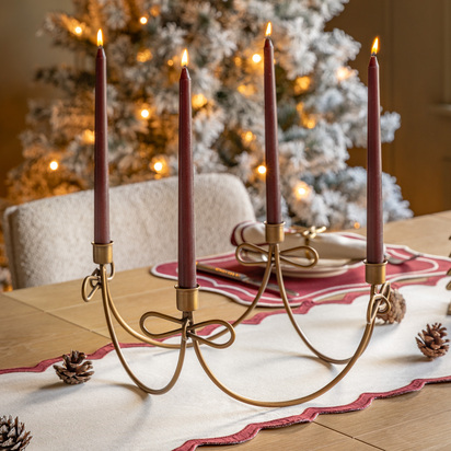 Windsor Bow Candle Holder Gold