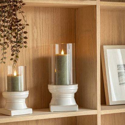 Arundel Ceramic Candle Holder White LARGE