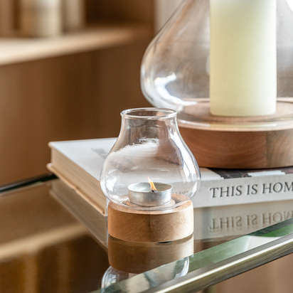 Petworth Mango Wood Tealight Candle Holder S/2