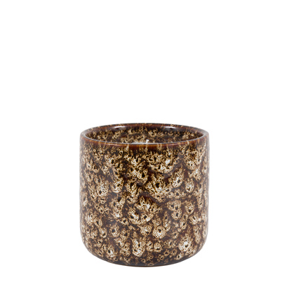 Ravello Ceramic Reactive Glaze Candle Brown