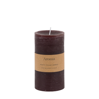 Burford Pillar Candle Rustic Espresso (2pk) SMALL 2PK
