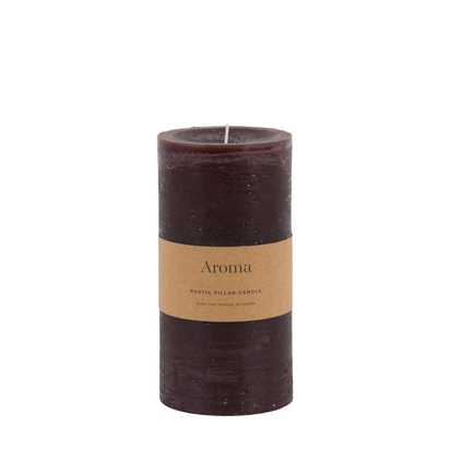 Burford Pillar Candle Rustic Espresso (2pk) LARGE 2PK