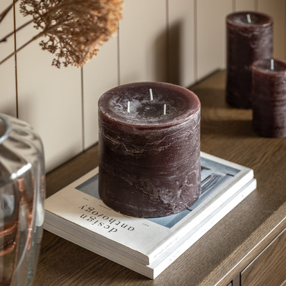 Burford Pillar Candle Rustic Espresso LARGE