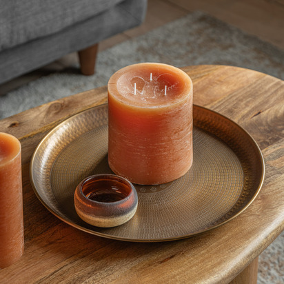 Burford Pillar Candle Rustic Tan LARGE