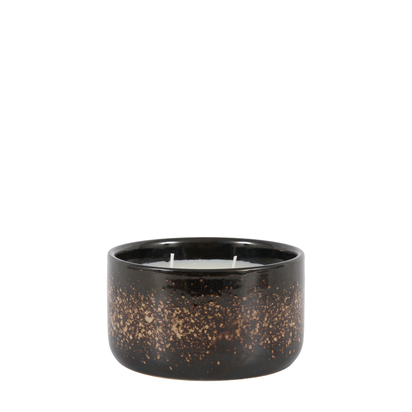 Orvieto Reactive Glazed Ceramic 2 Wick Candle Brown