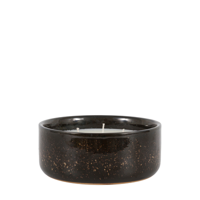 Orvieto Reactive Glazed Ceramic 3 Wick Candle Brown