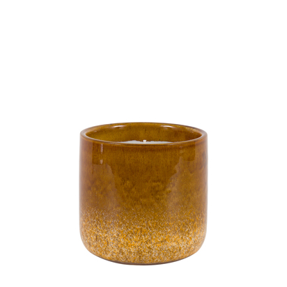 Orvieto Reactive Glazed Ceramic Candle Caramel