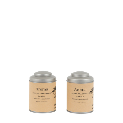 Bath Tin Candles Bergamot & Cedarwood Set of 2