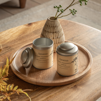 Bath Tin Candles Bergamot & Cedarwood Set of 2