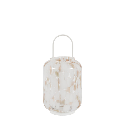 Positano White And Gold Confetti Lantern LARGE
