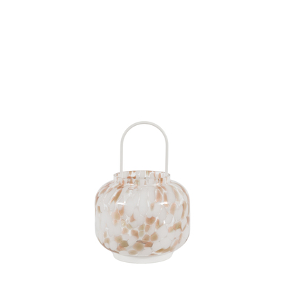 Positano White And Gold Confetti Lantern SMALL