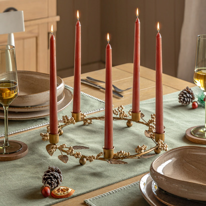 Keswick Berry Leaf Candle Ring Gold