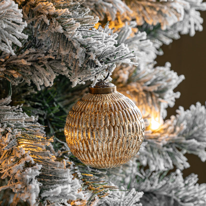 Blenheim Crackle Baubles Silver (Set of 6) Dia